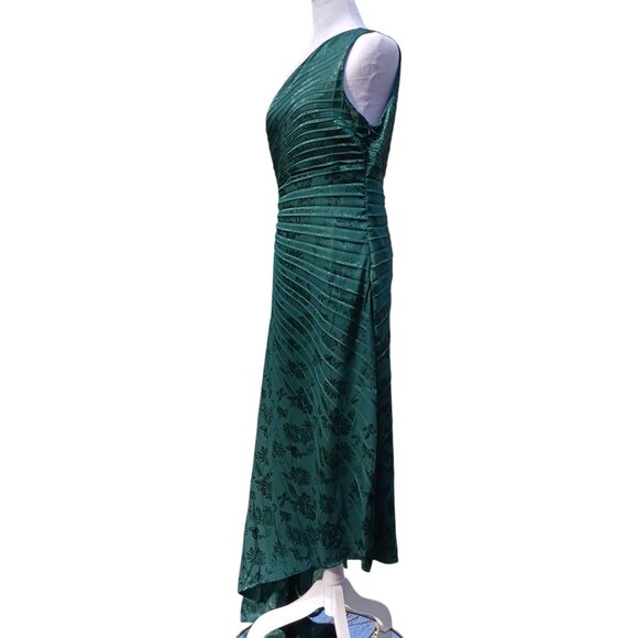 NY&C, NWT, One Shoulder, Evergreen, Asymmetric Cocktail Dress, Side Cut Out, Med - Picture 6 of 15
